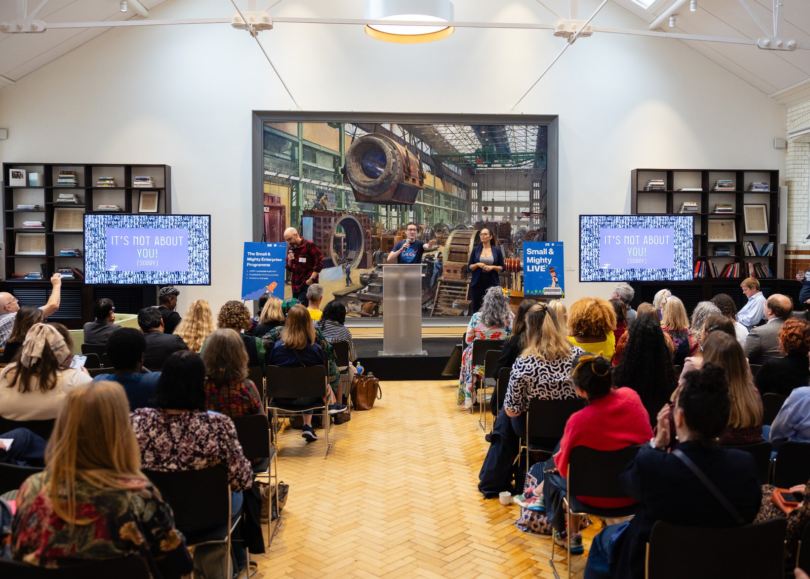 James and Garry speaking at Small Mighty Live